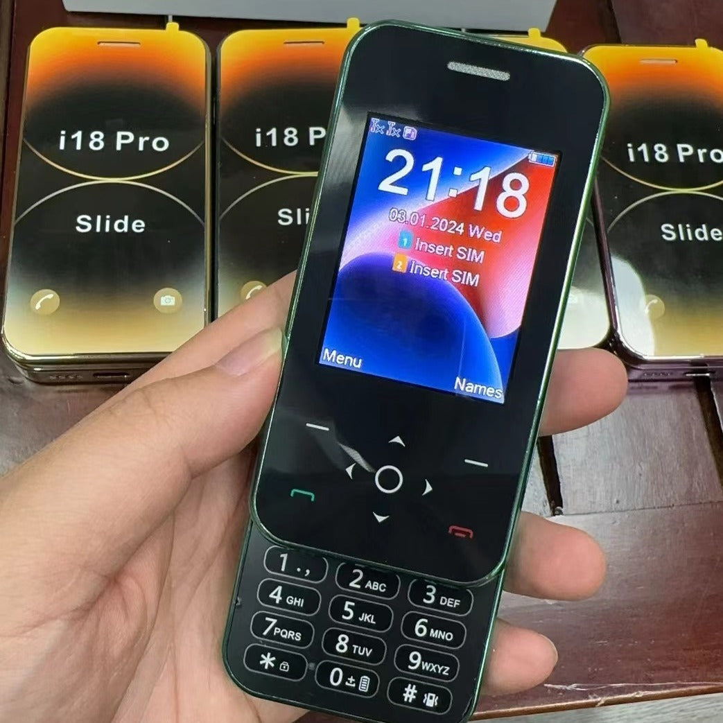 i18Pro Slide Function Phone i16 Pro Flip Cover Elderly Button Phone Pocket Backup Phone