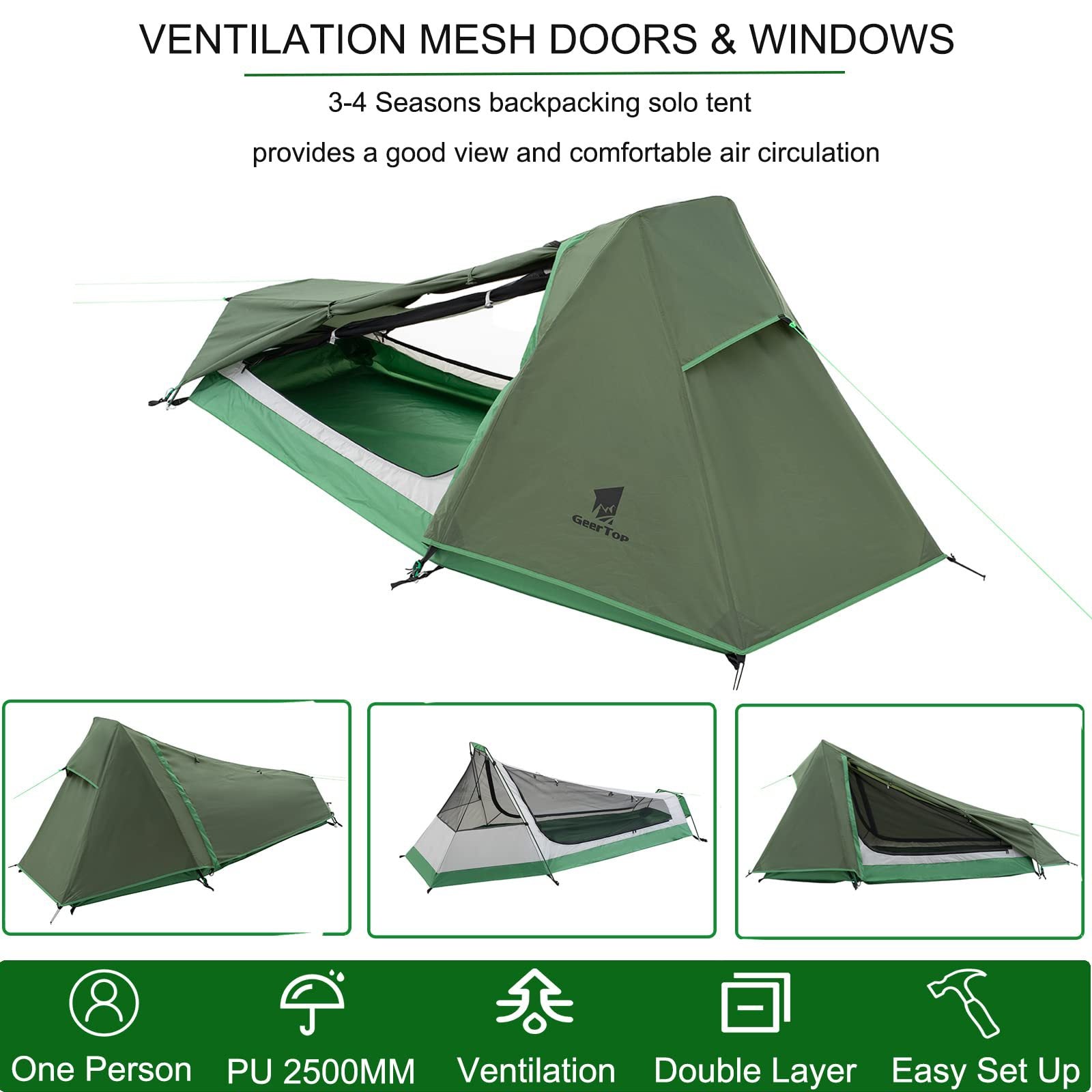 Single Person Hiking Tent Outdoor Field Equipment Camouflage Rainproof Pyramid Tent Winter Camping tent
