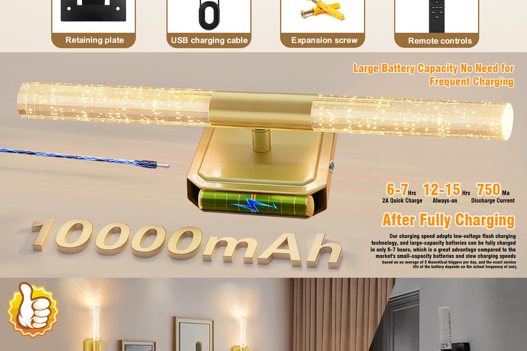 Rechargeable Wall Lamp Light Guide Column Wall Lamp Indoor Wall Lamp No Wiring Wall Lamp Magnetic Wall Lamp Strip Wall Lamp