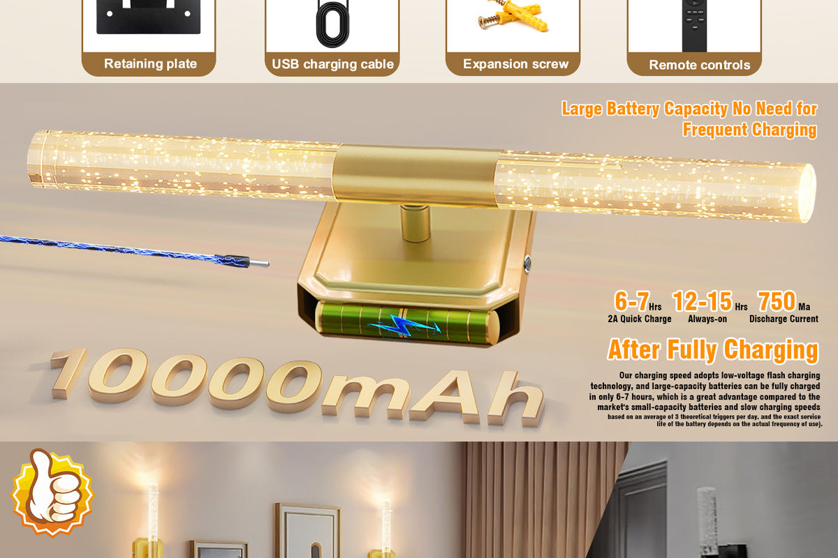 Rechargeable Wall Lamp Light Guide Column Wall Lamp Indoor Wall Lamp No Wiring Wall Lamp Magnetic Wall Lamp Strip Wall Lamp