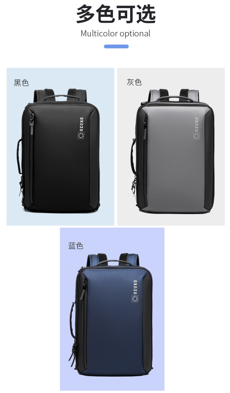OZUKO Business Backpack Double Shoulder Laptop Bag for Men Lightweight Handheld College Student Commuting Waterproof Notebook Backpack