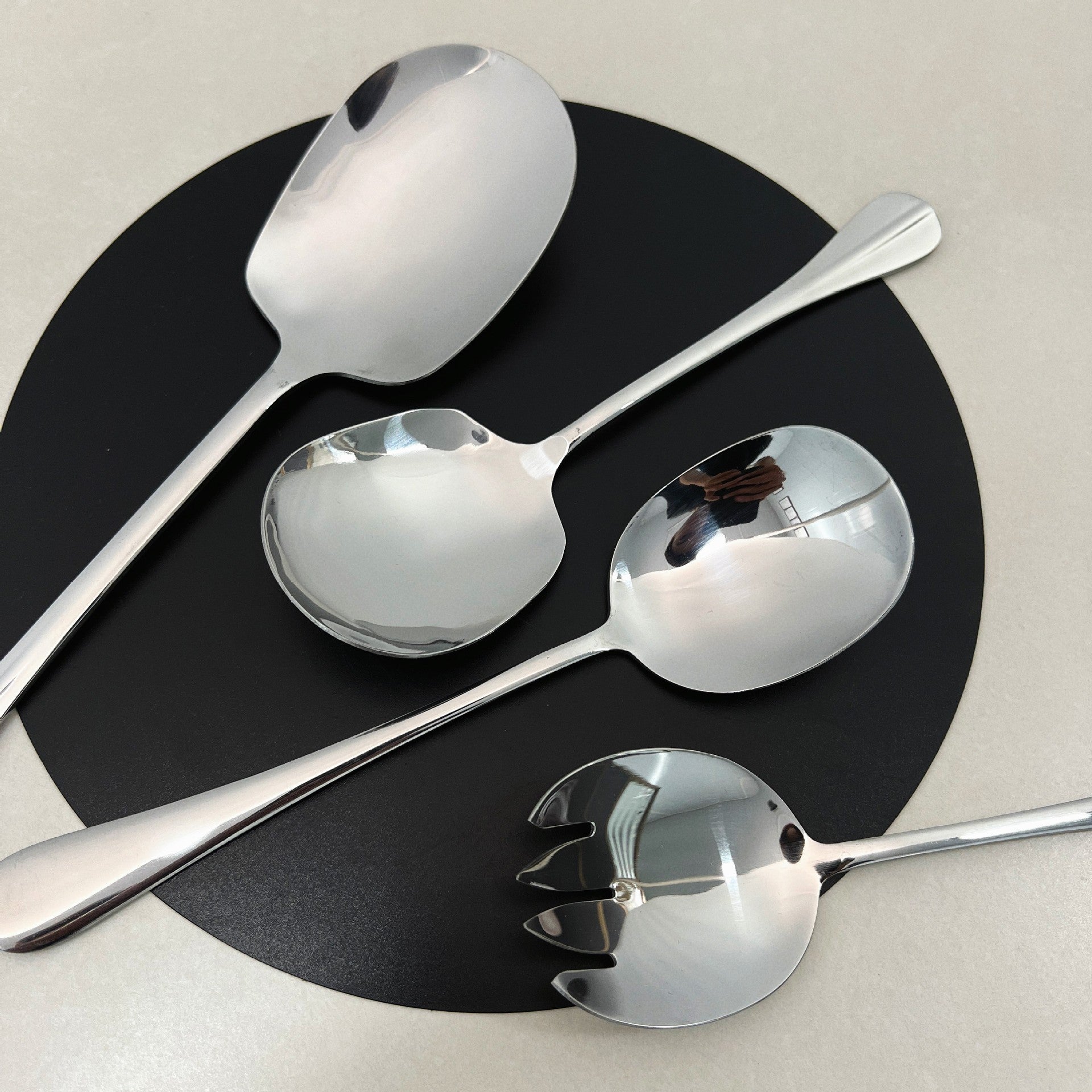 Hotel Stainless Steel Serving Spoon Restaurant Large Serving Spoon Soup Spoon Service Spoon Large Spoon Thickened Canteen Public Spoon