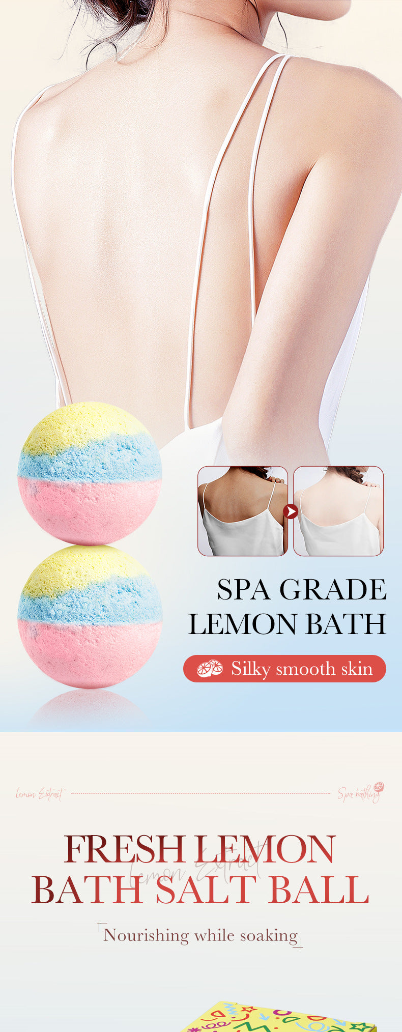 Rose Bath Salt Balls SADOER Deep Cleansing Body Universal Bath Ball Cross-Border Foreign Trade Wholesale