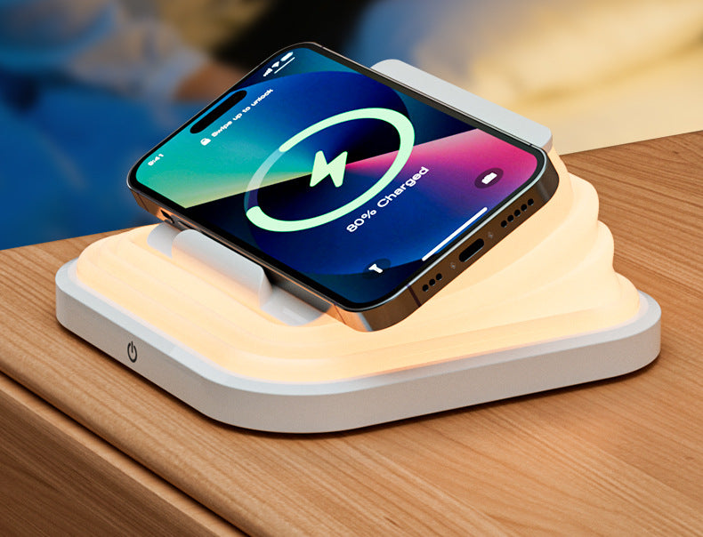 Source manufacturer eye protection reading night light15W Mobile Phone Wireless Charging Table Lamp Folding Gift Atmosphere Lamp Wholesale