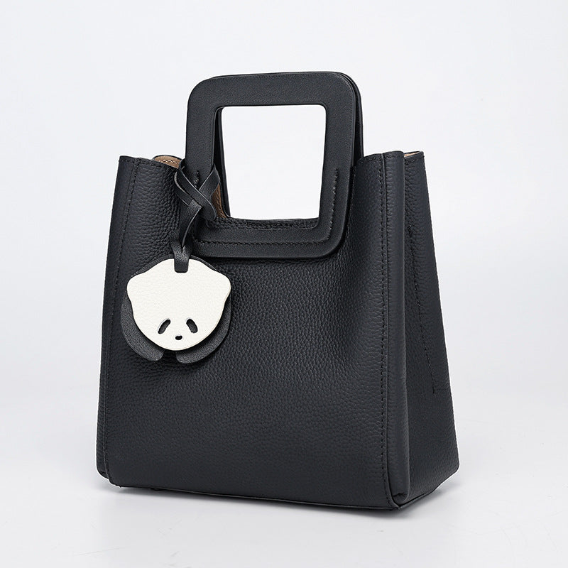 Light Luxury French Style Handheld Small Square Bag for Women, Versatile Shoulder Bag with Small Pendant, Commuter Tote Bag