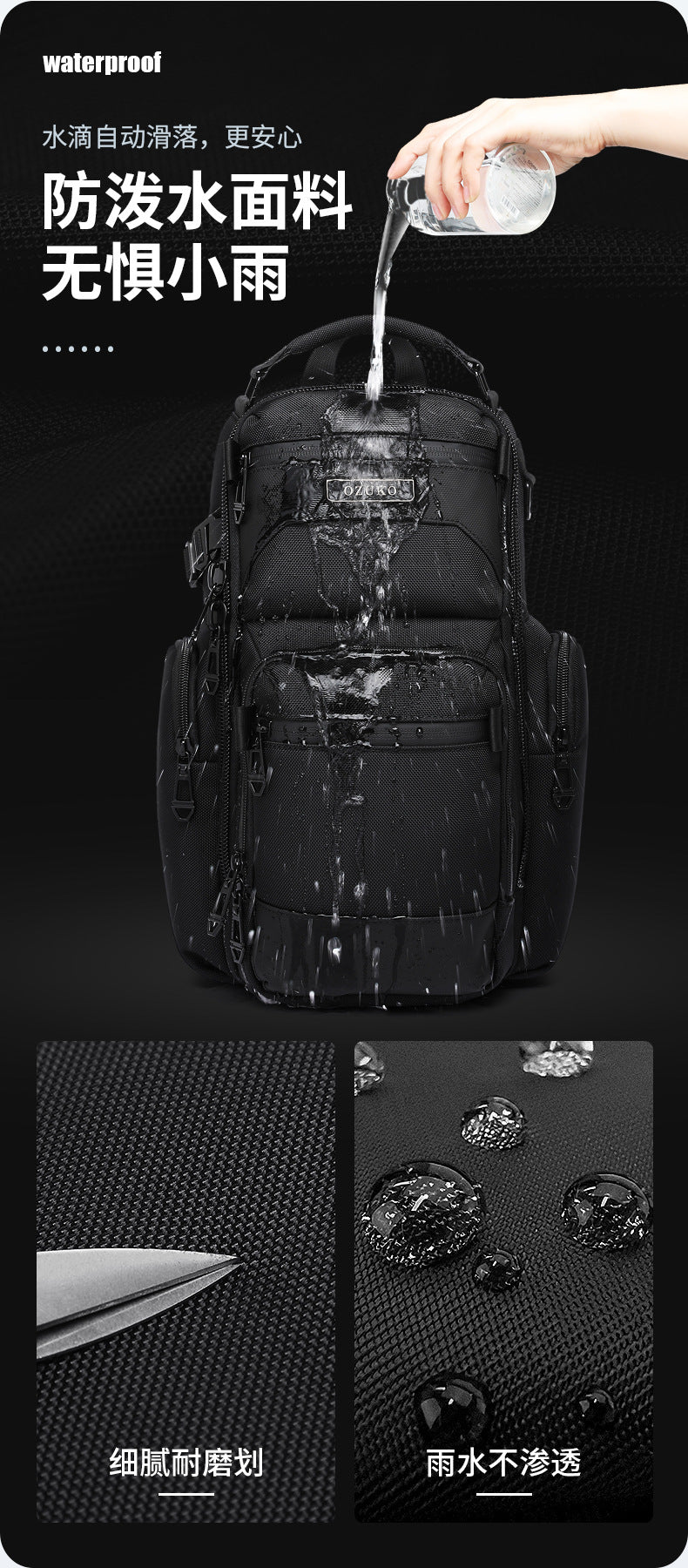 Trendy Men's Chest Bag Crossbody Bag Lightweight Multifunctional Waterproof Travel Portable Sling Bag Casual Men's Bag High-end Feel