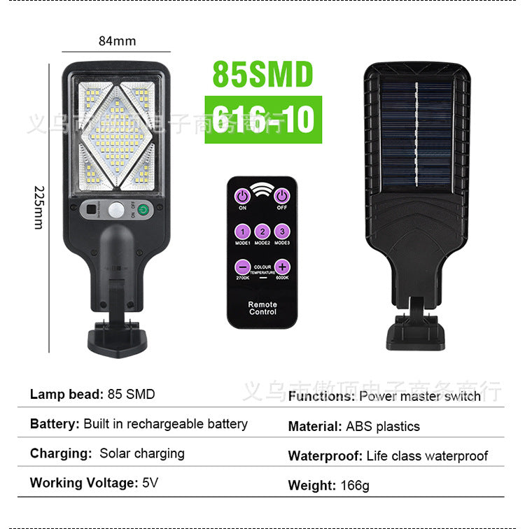 New Solar Street Light LED Outdoor lighting human body sensor garden light with remote control wall lamp Waterproof