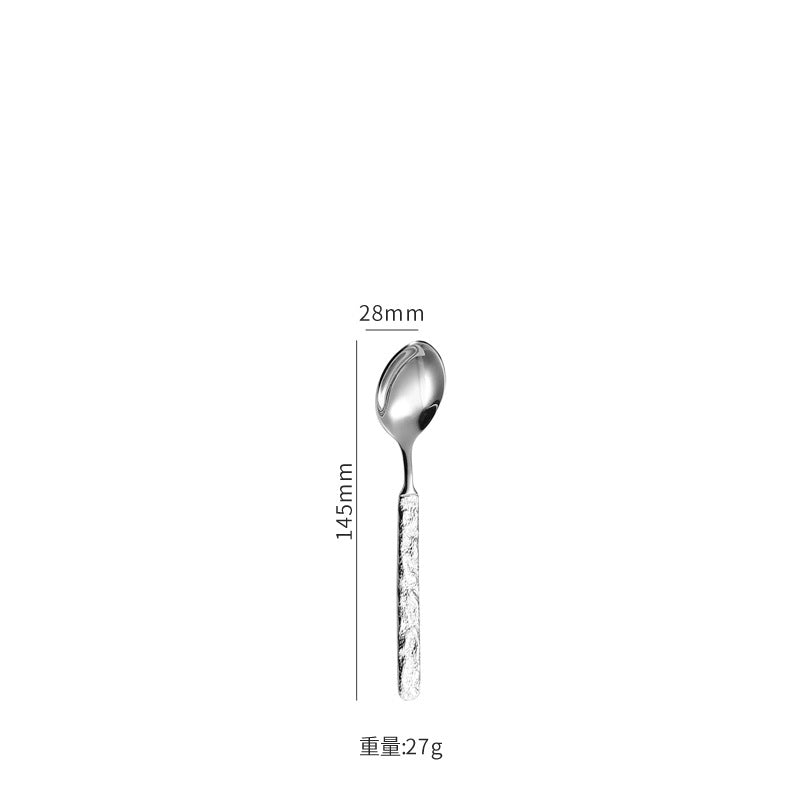 410Stainless Steel Cutlery Hotel Restaurant High-end Stone Pattern Knife Fork Spoon Set Western Cuisine Thickened Steak Knife Fork