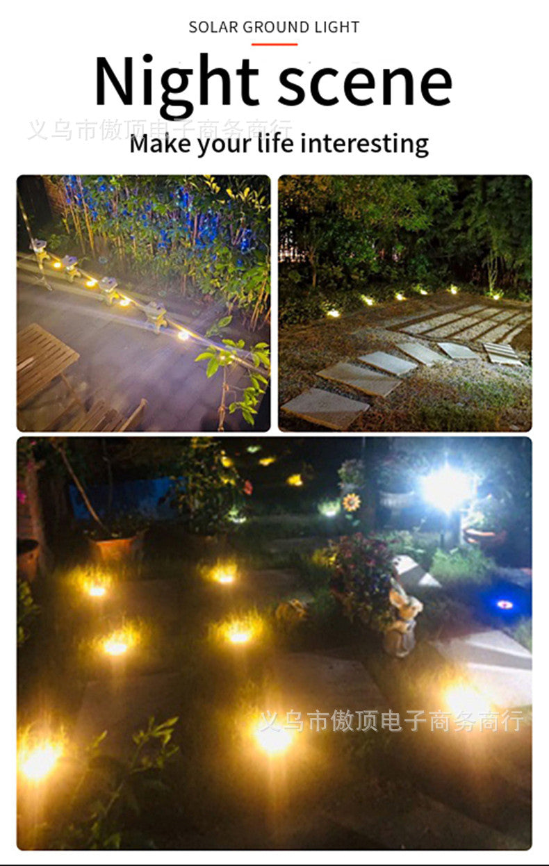 Outdoor Buried Light Waterproof Solar Garden Yard Ground Light Landscape Light Lawn Ground Light LED Wall Lamp