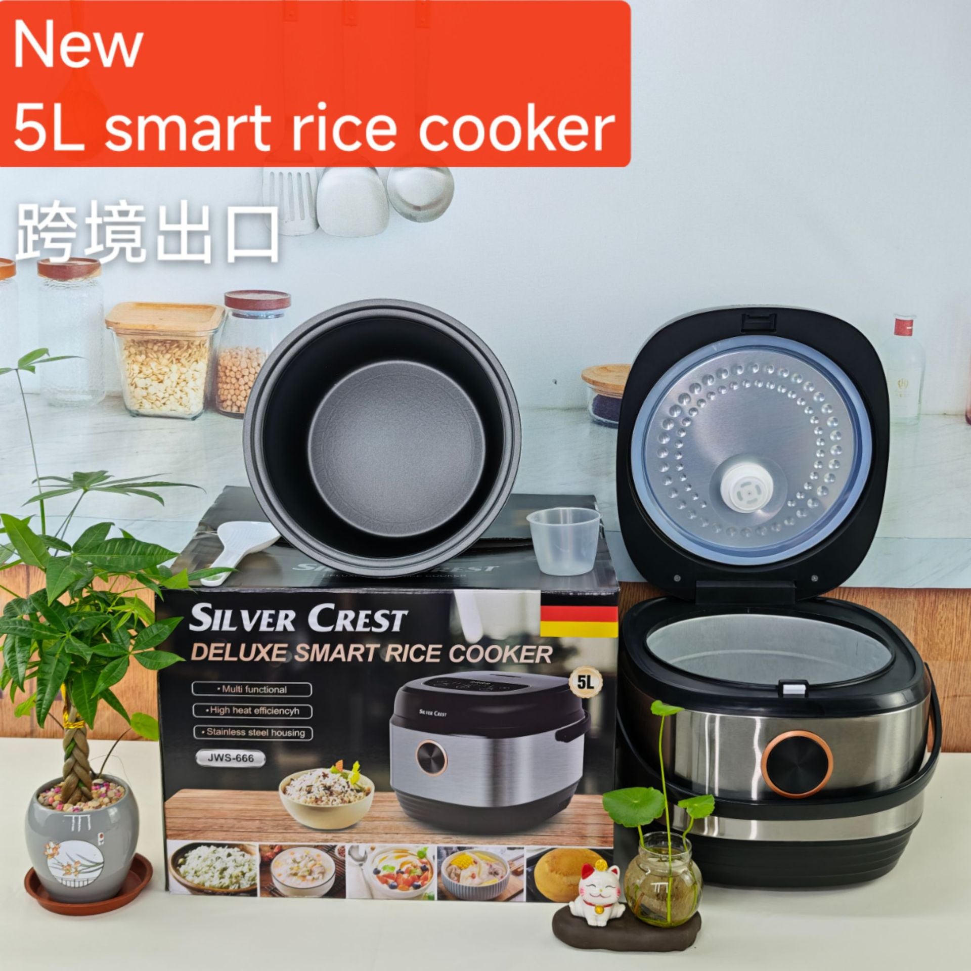 New Smart Touch Screen6L Electric Rice Cooker Household Multi-Functional Large Capacity Appointment Timed Rice Cooker Wholesale