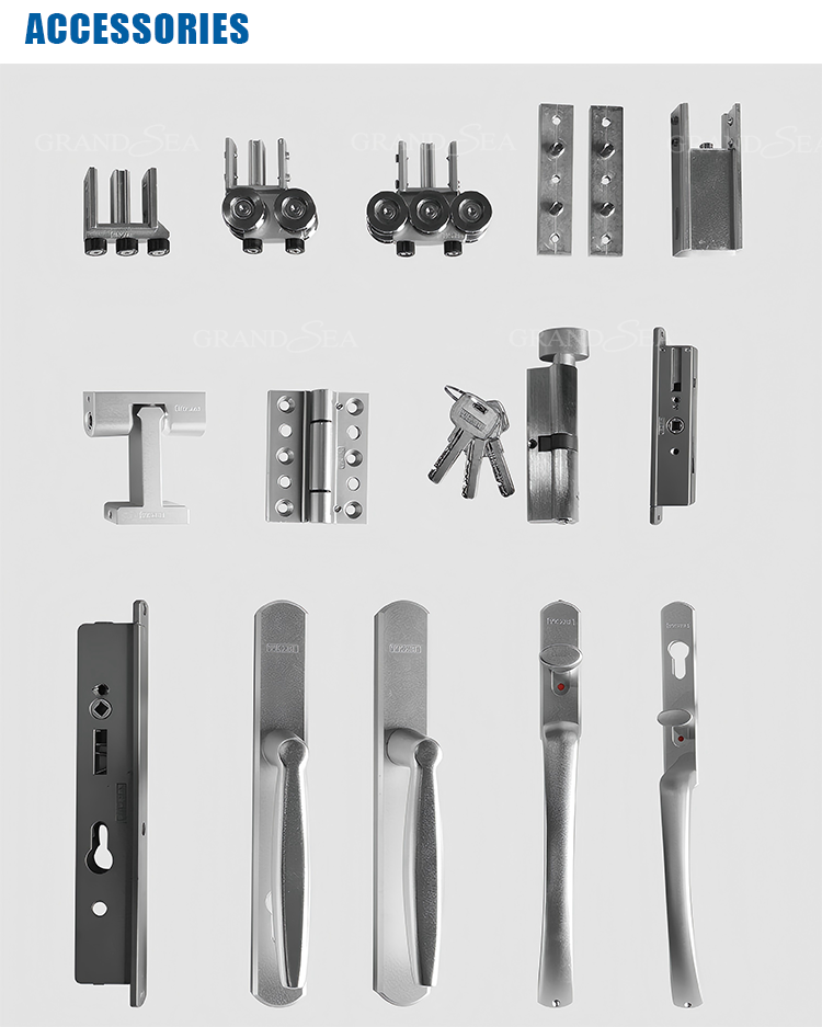 Exterior Accordion Kitchen Bi Fold Door Aluminum Glass Folding Doors for Veranda