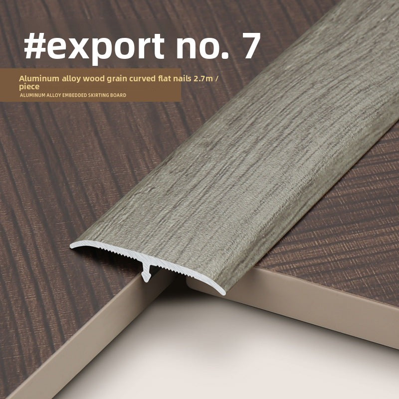 Aluminum alloy wood grain flooring trim edge strip t Door threshold edge trim strip, door seam trim strip, aluminum buckle strip