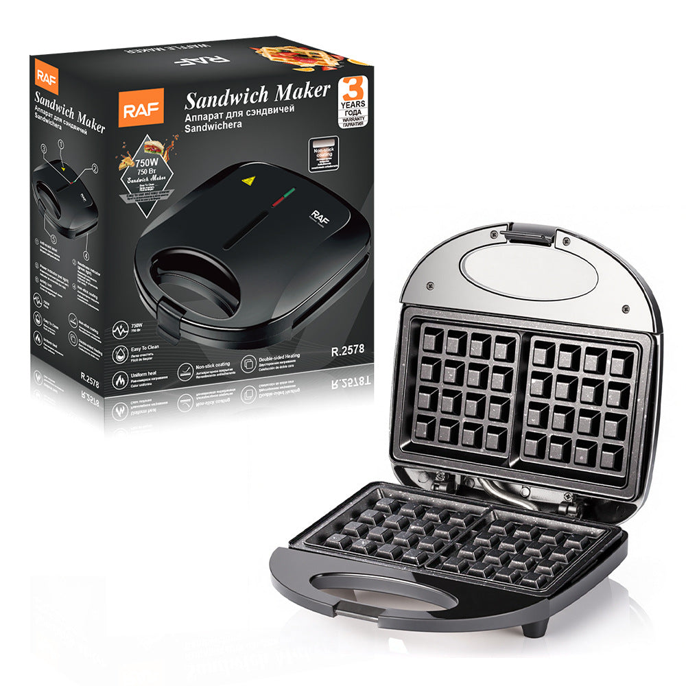 RAF European Standard Household Dual Multifunctional Toast Waffle Breakfast Machine Heating Sandwich Maker2578