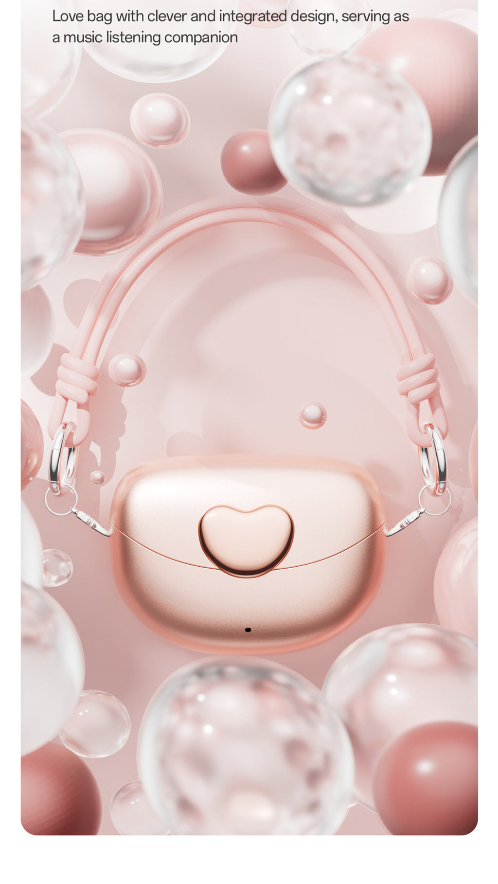 New E-commerce Model M106Simple Heart Long Battery Life High Appearance Mini Bag Style Wireless Bluetooth Earphones