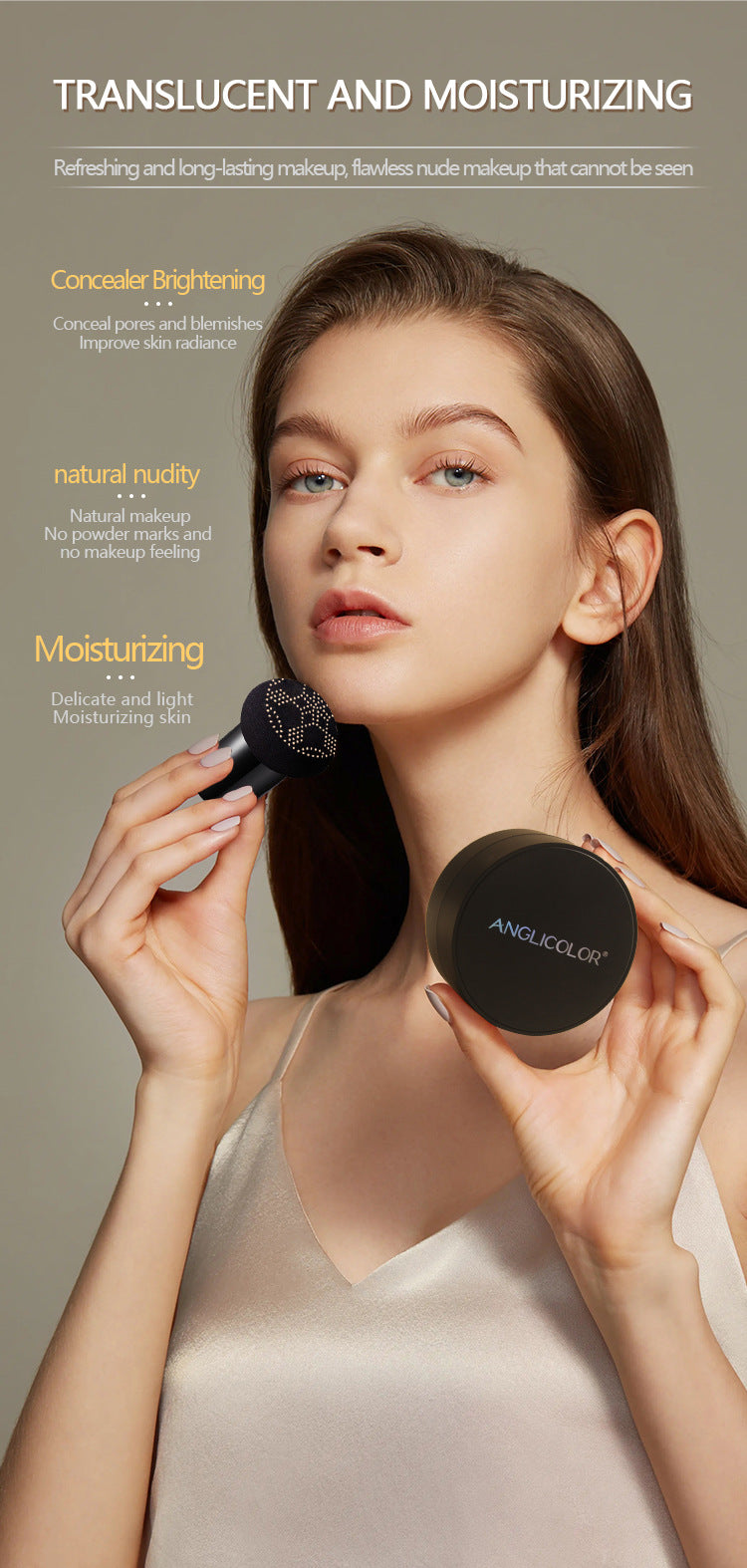Anglicolor Foundation Cushion Mushroom Head Dropshipping CC Isolation Cream Anti-Sweat Concealer BB Frost