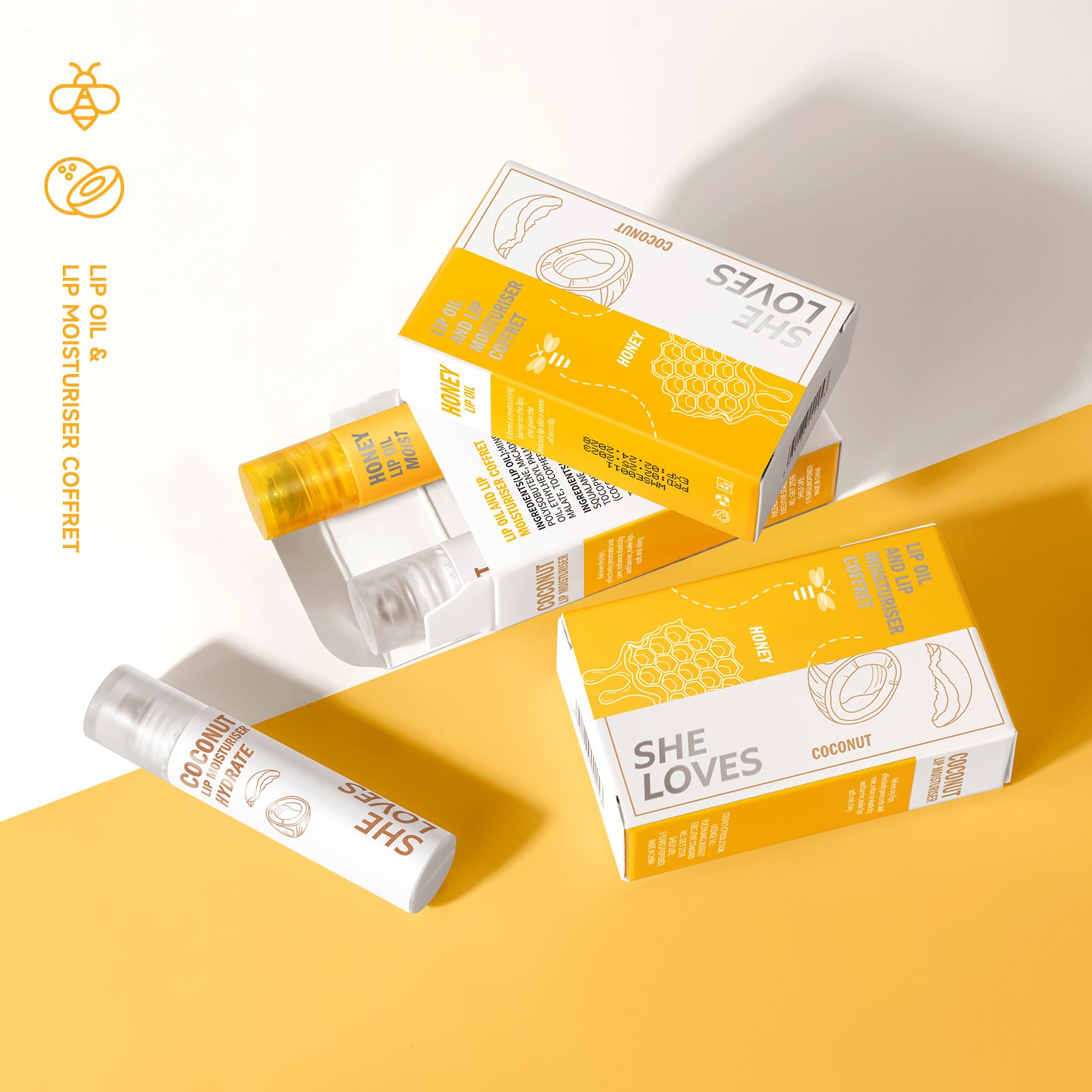 Honey Coconut Roll-On Lip Oil Long-lasting lightening lip lines moisturizing nourishing transparent glossy glass lip gloss