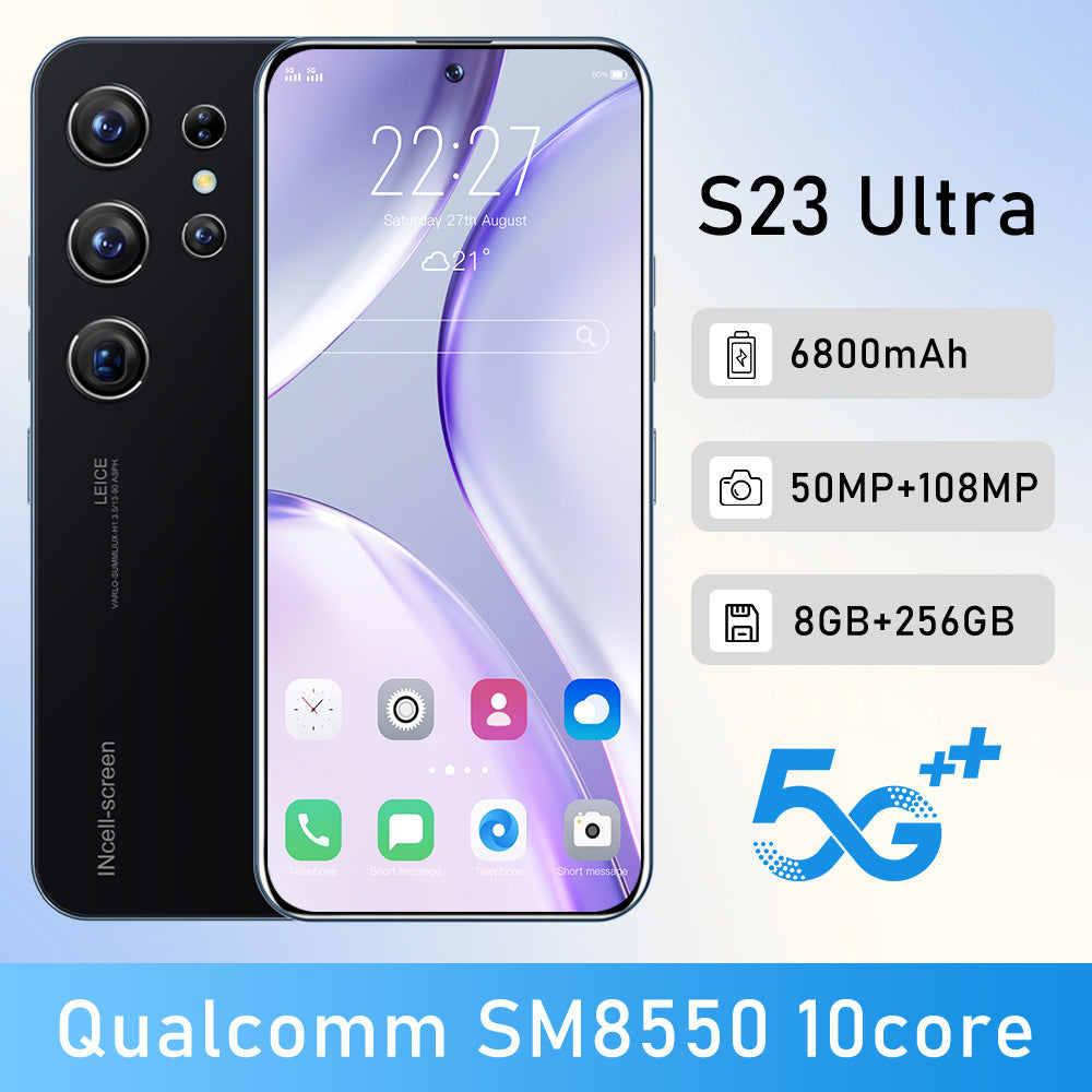 Mobile Phone S23+Ultra True4G Perforated Mesh7.380010,000 Pixels8+256G Super Large Screen
