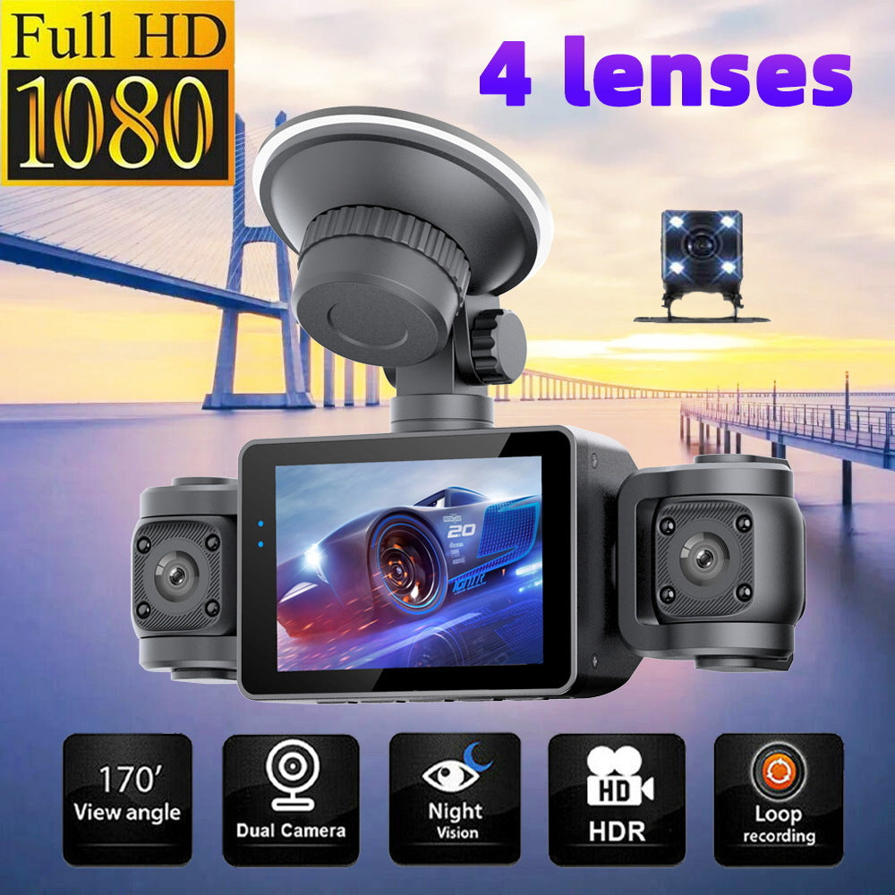 S9New four-way four-lens dashcam4Camera Recorder HD Night Vision1080P