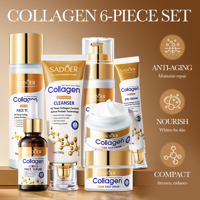Collagen Firming Skincare6Set SADOER Moisturizing and Hydrating Set Box  Wholesale
