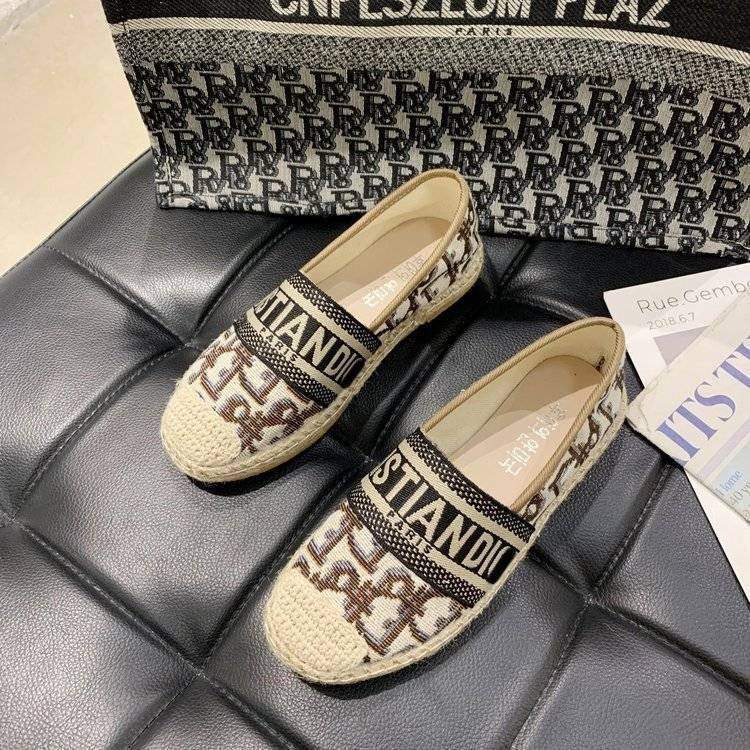 Embroidered Fisherman Shoes Women's Flat Shoes2025New Summer Casual Woven Loafers Slip-On Lazy Shoes