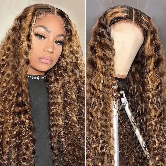 Cross-Border Hot-Selling Forehead Lace Hand-Crocheted Long Curly Wig Hairpiece Lace Front Curly Wig