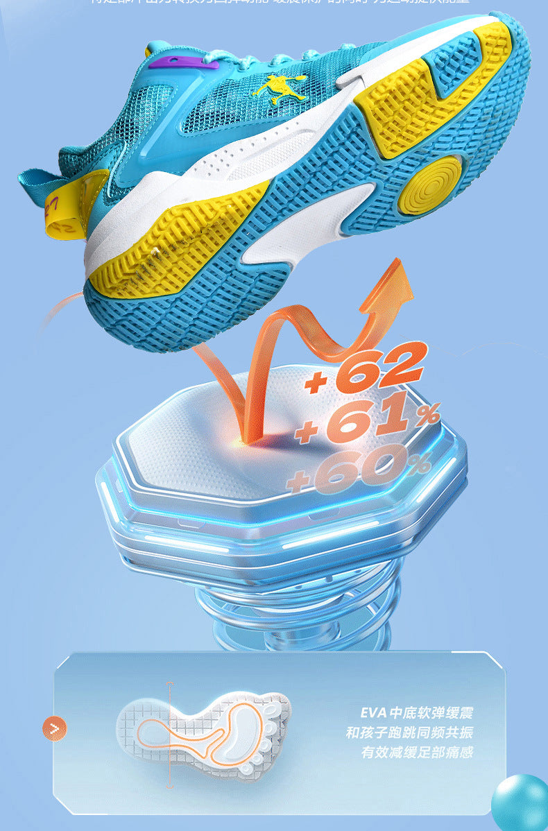 Spring and Summer Children's Basketball Shoes for Big Kids, Mesh Breathable Girls' Sports Shoes, Boys' Training Sneakers, Breathable and Comfortable