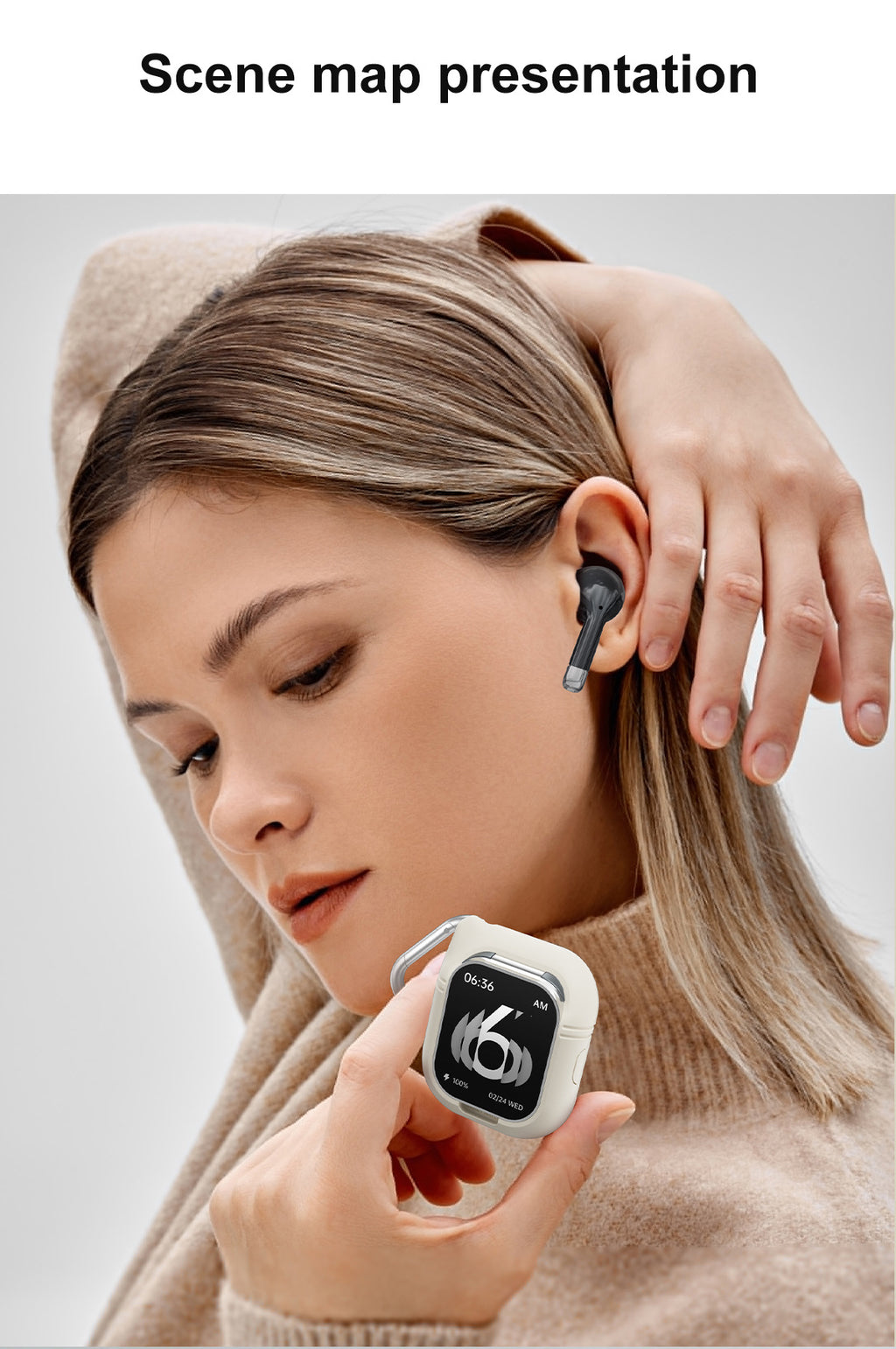 D8 Pro Smart Watch Bluetooth Call True Heart Rate Step Sleep Monitoring Hidden Bluetooth Earphone Sports