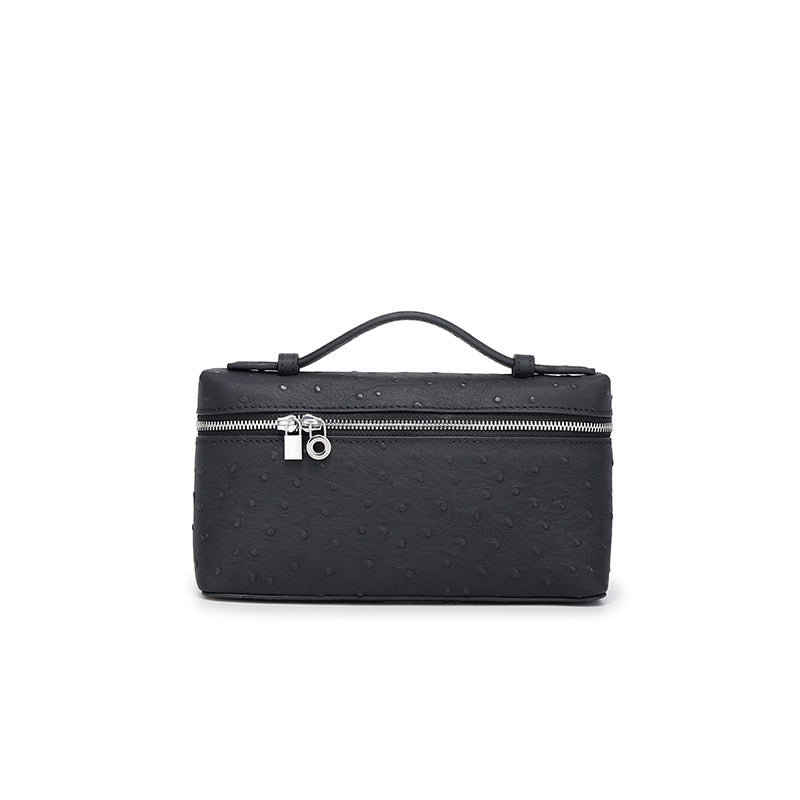 GIgi Same Style Women's Bag Niche Elegant Handheld Lunch Box Bag Women Simple Top Layer Cowhide Single Shoulder Crossbody Small Bag