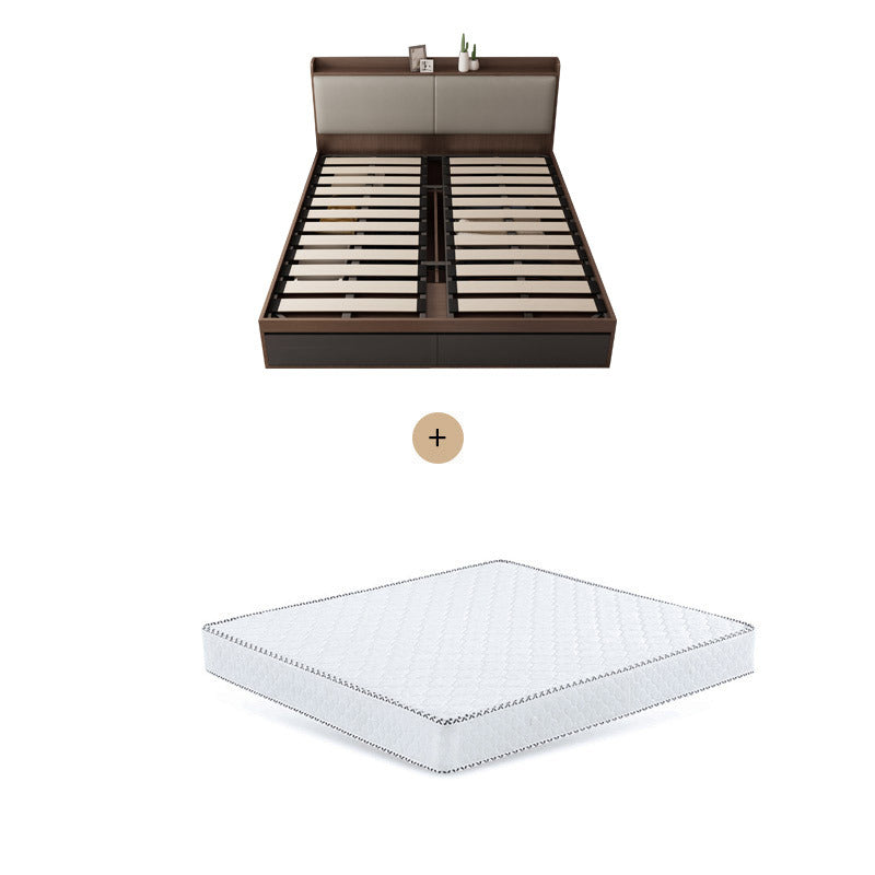 Modern Minimalist Air Pressure High Box Bed Nordic Tatami Bed Home Bedroom Master Double Storage Platform Bed