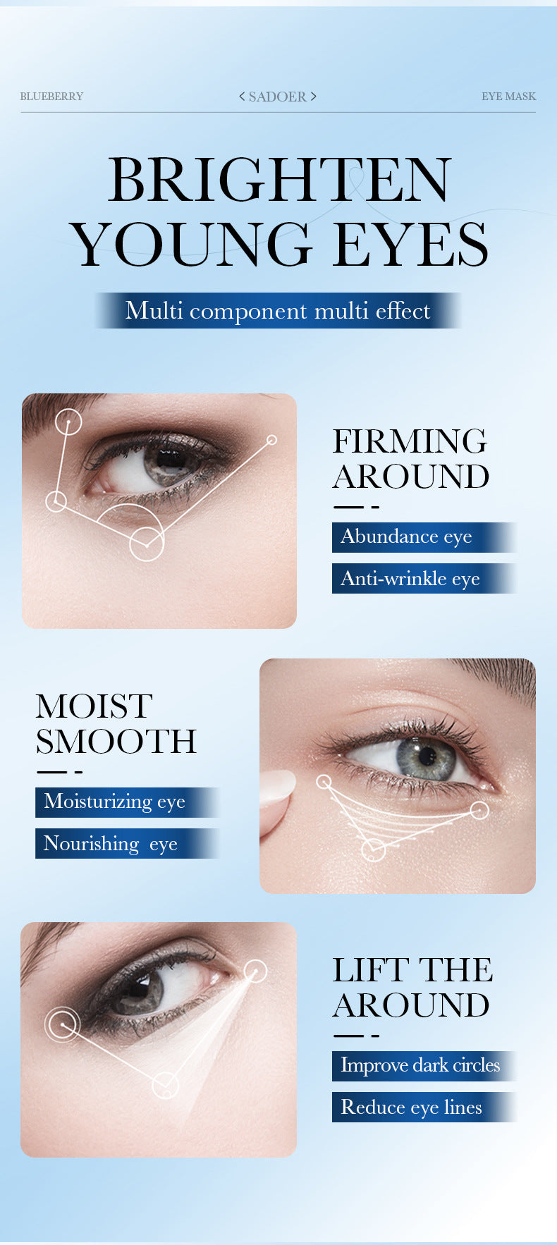 Plant Moisturizing Series Eye Mask SADOER Firming and Moisturizing Eye Mask Patch  Wholesale