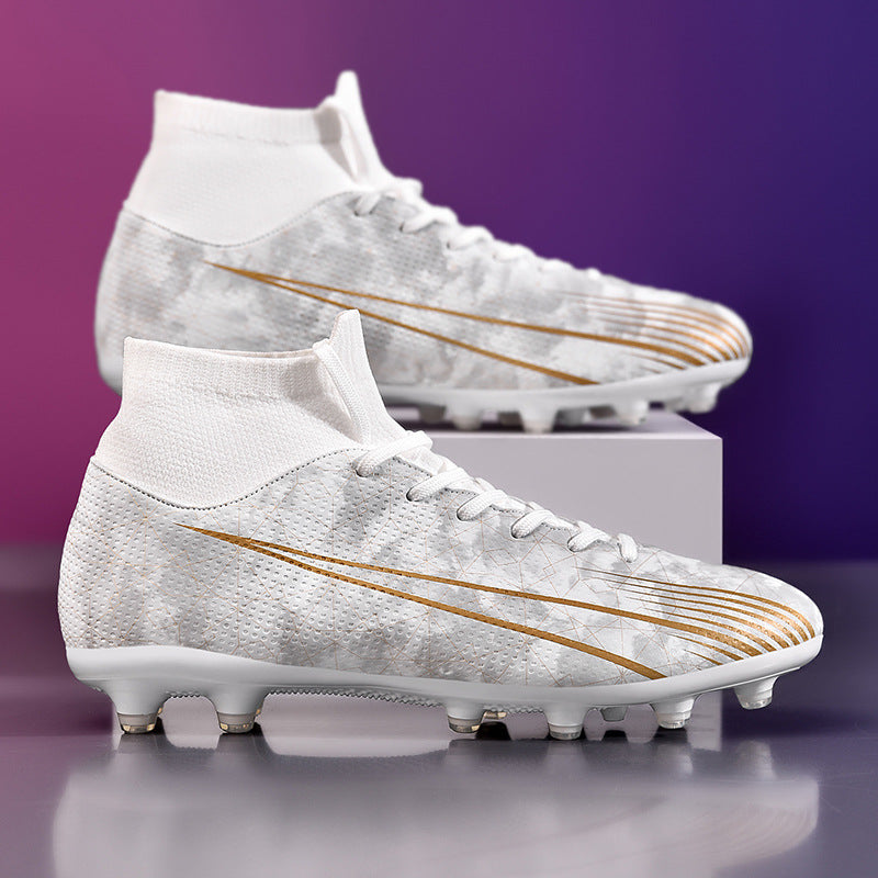 Football shoes high-top training shoes for teenagers, middle and primary school students AG Long Spike Broken Spike Rubber Spike Soccer Shoes