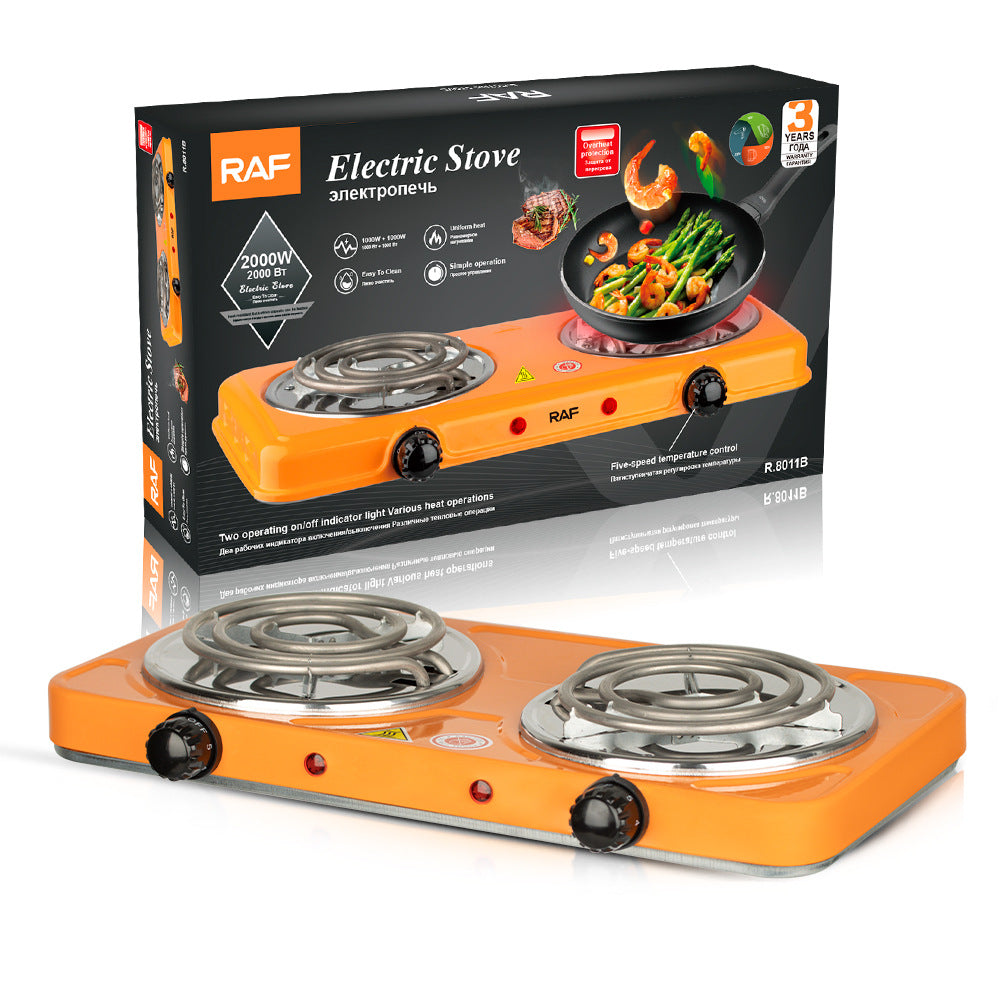RAF European Standard Double-head Electric Stove for Home Use  Insulated Heating Closed Electric Stove Constant Temperature Universal Electric