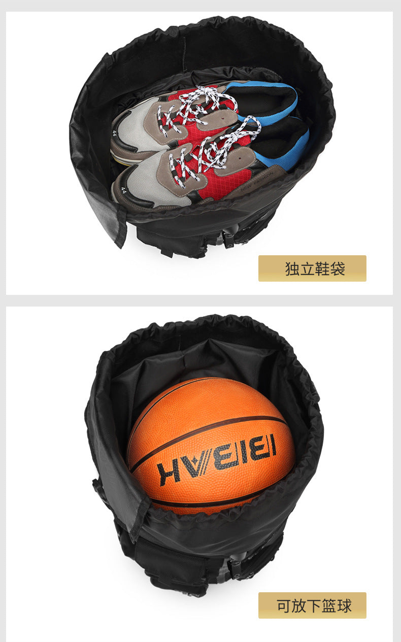 OZUKO Basketball Backpack Men's Large Capacity Waterproof Backpack Sports Bag Multifunctional Outdoor Trendy Brand Backpack