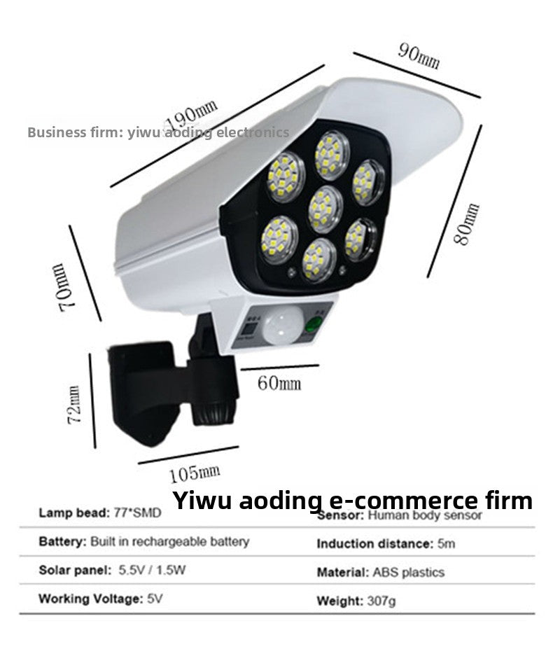 Specialized Ultra-Bright Solar-Powered Human Body Sensor Dummy Surveillance Camera Faux Camera Garden Light Emergency Light Wall Light Street Light