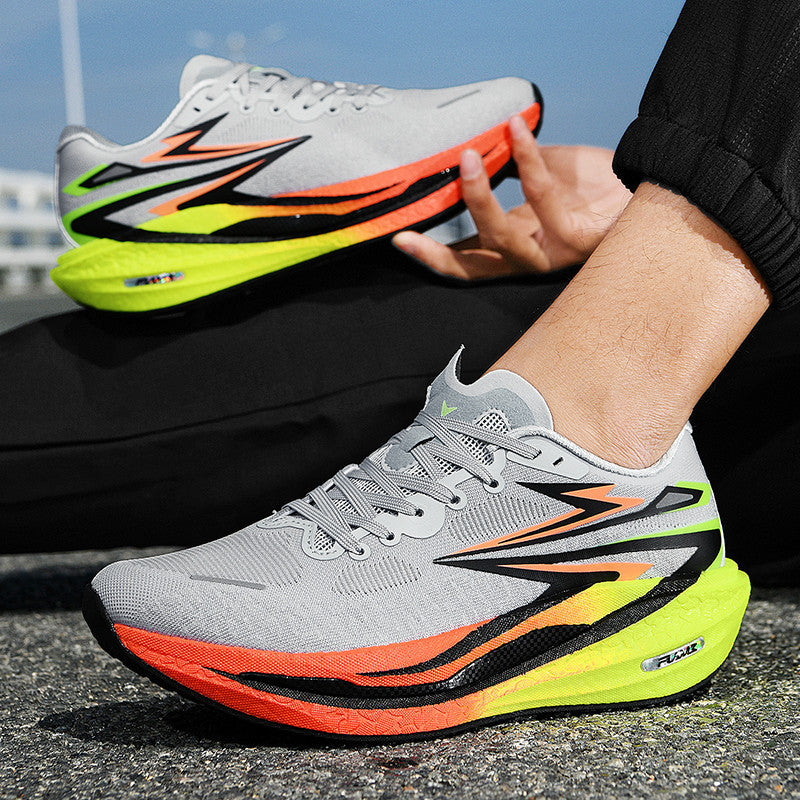 Fashion Four Seasons New Popcorn Carbon Plate Breathable Couple Running Shoes Comfortable Unisex Sports Shoes
