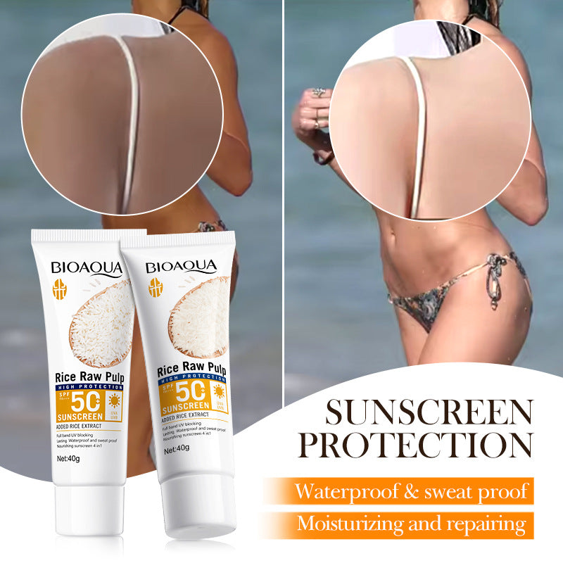 Rice Puree Sunscreen40g BIOAOUA Sunscreen Isolation Cream Sunscreen  Foreign Trade Wholesale