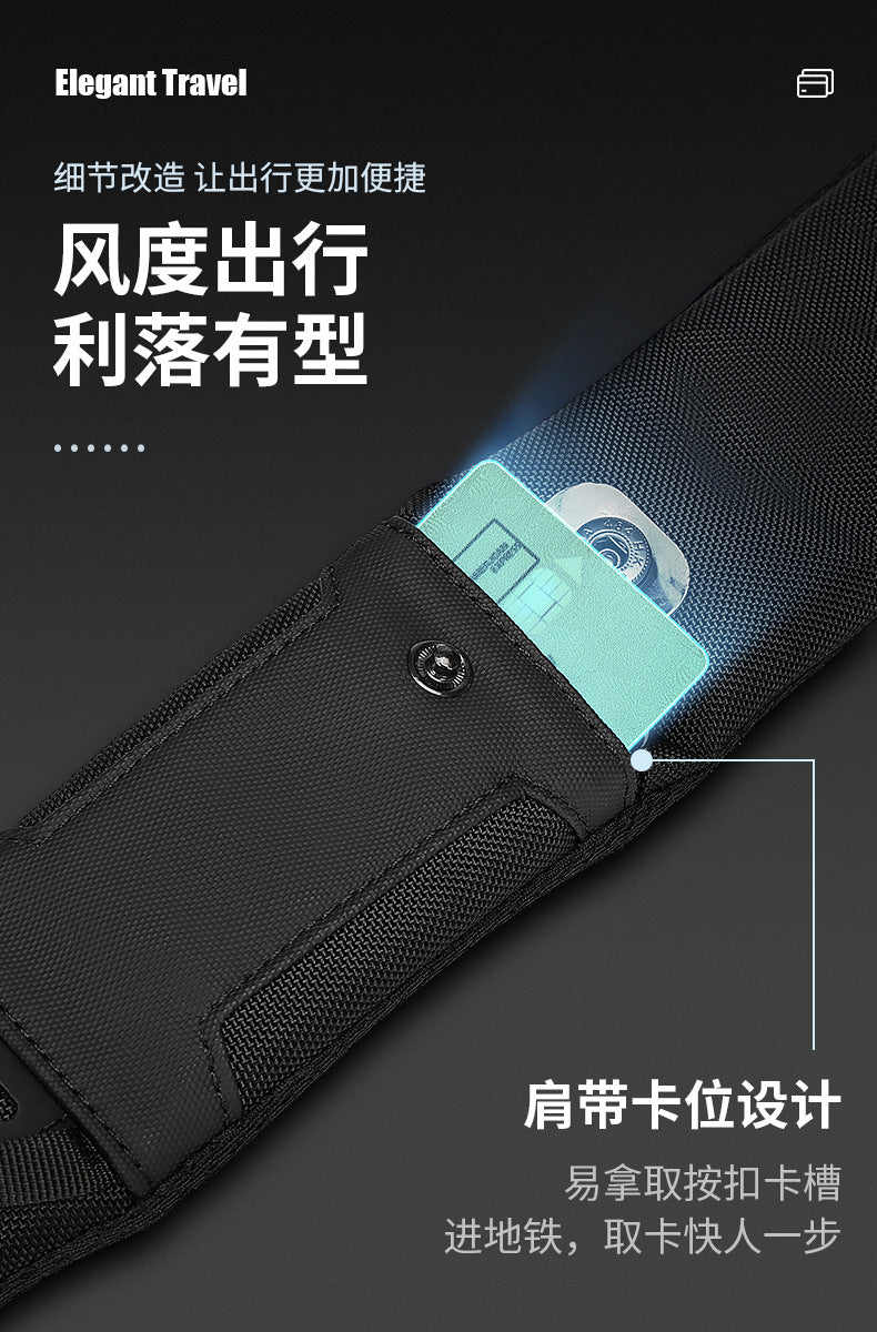 OZUKO Men's Chest Bag Waterproof Large Capacity Multifunctional Crossbody Bag Trendy Portable Lightweight High-end Feel Single Shoulder Bag