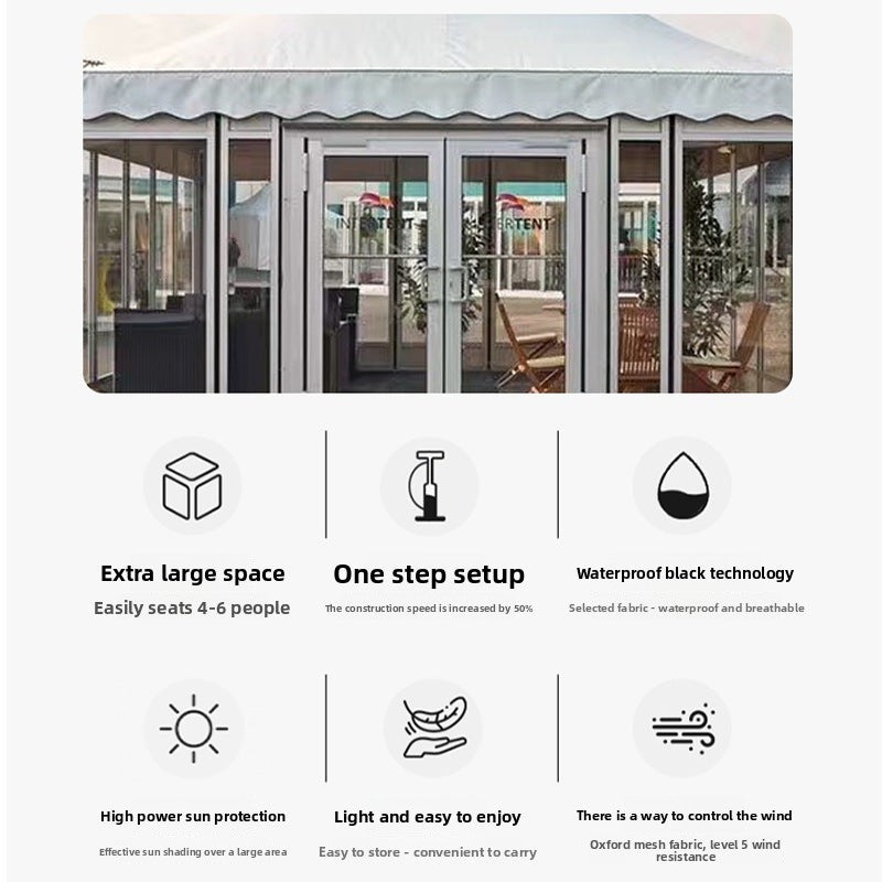 Outdoor Garden Aluminum Alloy Pointed Top Tent European Style Aluminum Pole Tent Car Show Wedding Exhibition Banquet Tent Four Corner Canopy
