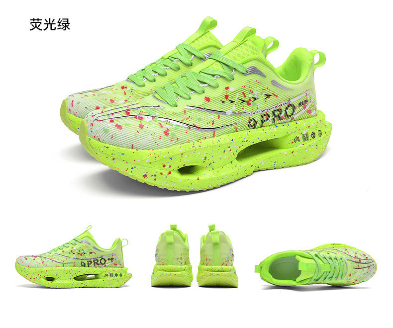 Autumn New Red Rabbit9Fluorescent Parent-Child Comfortable Sports Shoes High Elasticity Really Soft Sole Carbon Plate Wear-Resistant Running