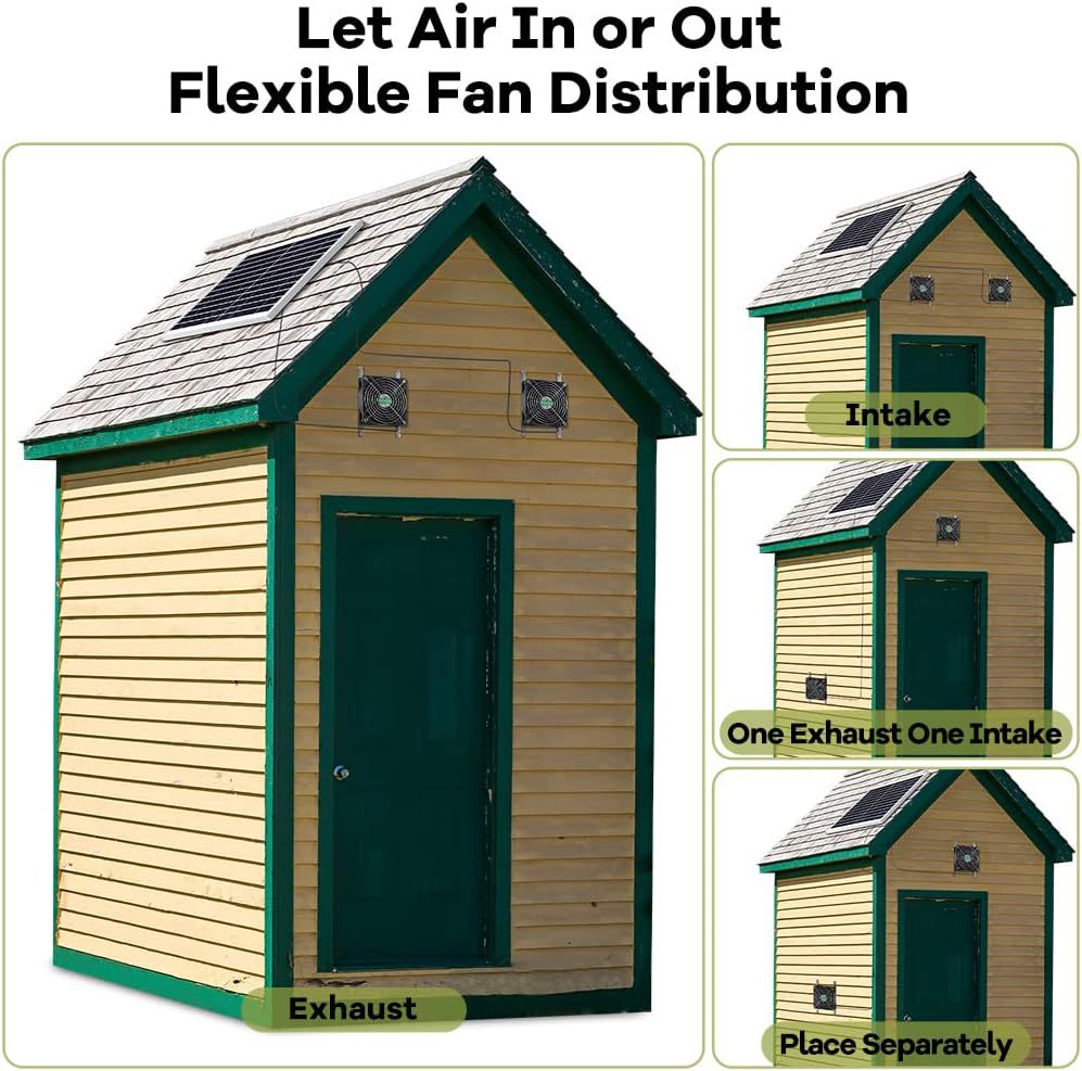 20W Solar Exhaust Fan,Outdoor Solar Fan,Shed,Chicken Coop Pet House