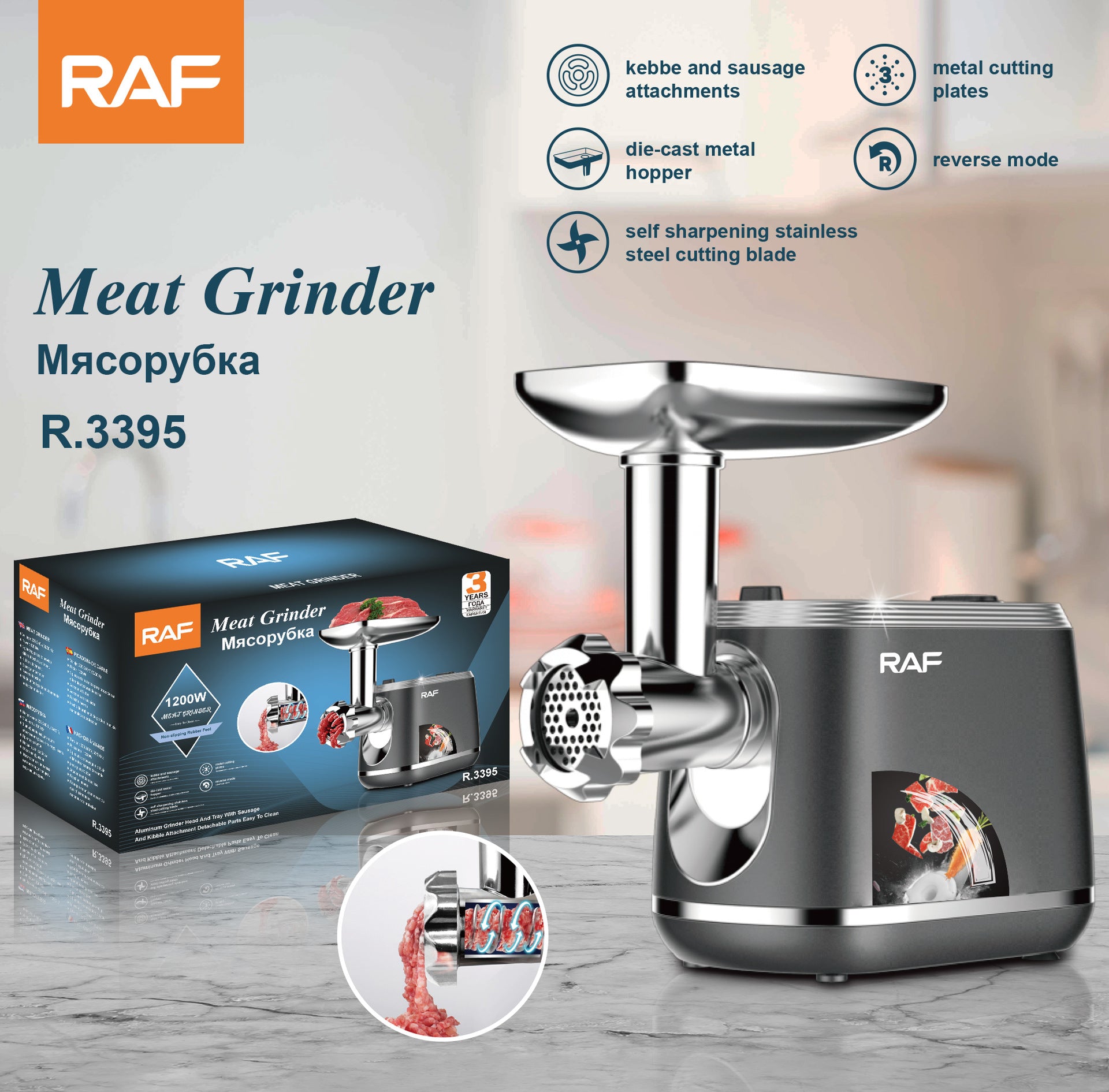 【Exclusive for 】Electric Meat Grinder Household Multi-Functional Fully Automatic Stainless Steel Mincer Meat Grinder Sausage Maker