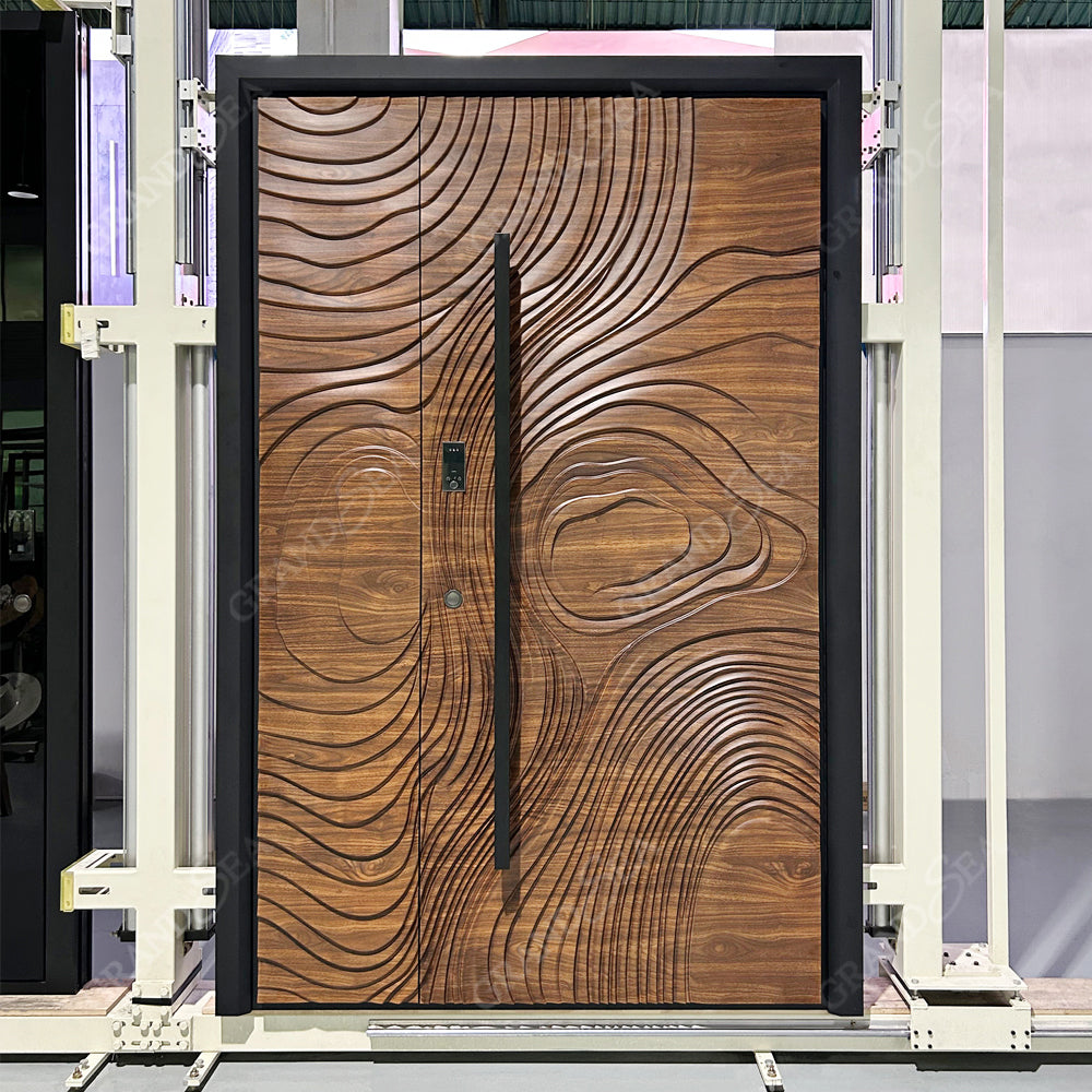 New Design and Hot Sale Custom Made Modern Wooden Pivot Entry Luxurious Doors With Factory Price