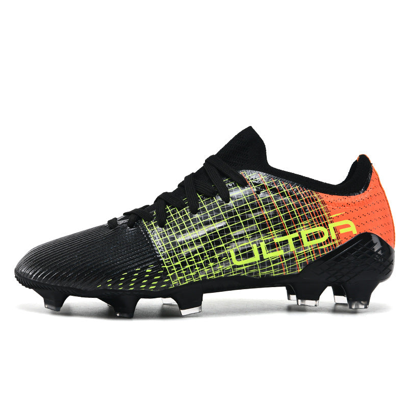 C Luo Professional High-Top Soccer Shoes Male AG Long Spike Youth Student Campus Competition Training Sneakers