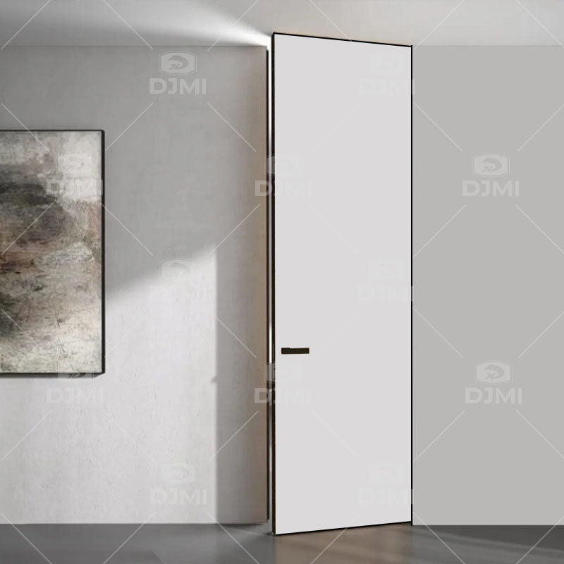 Invisible Flush Mounted High-end Secret Room Wooden Doors Internal Concealed Integrated Frameless Hinged Hidden Door
