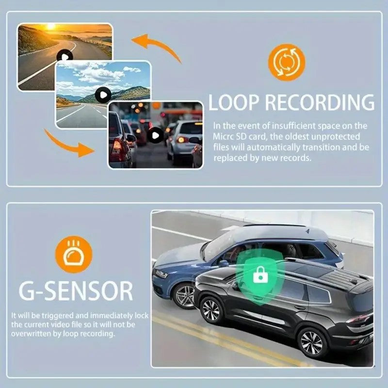 New S21Driving Recorder with Rearview Camera4Record in HD1080P Infrared Night Vision3Inch Large Screen