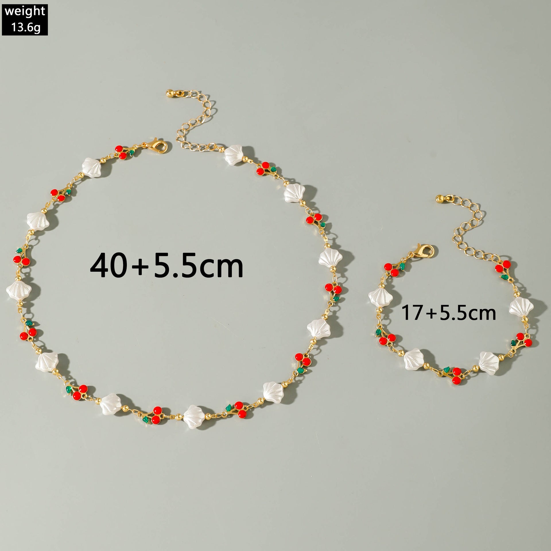 European and American Style Jewelry Light Luxury Imitation Pearl Cherry Necklace High-End Versatile Grass Multi-Layer Stacking Necklace Wholesale