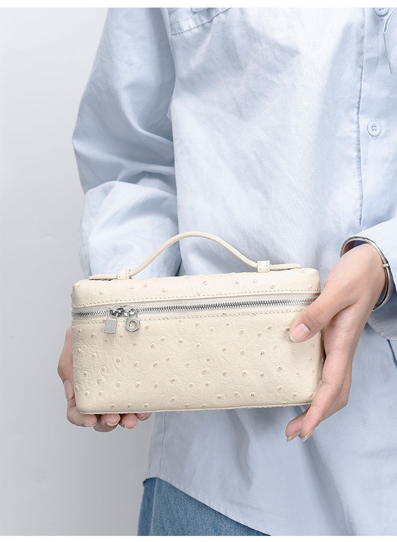 GIgi Same Style Women's Bag Niche Elegant Handheld Lunch Box Bag Women Simple Top Layer Cowhide Single Shoulder Crossbody Small Bag
