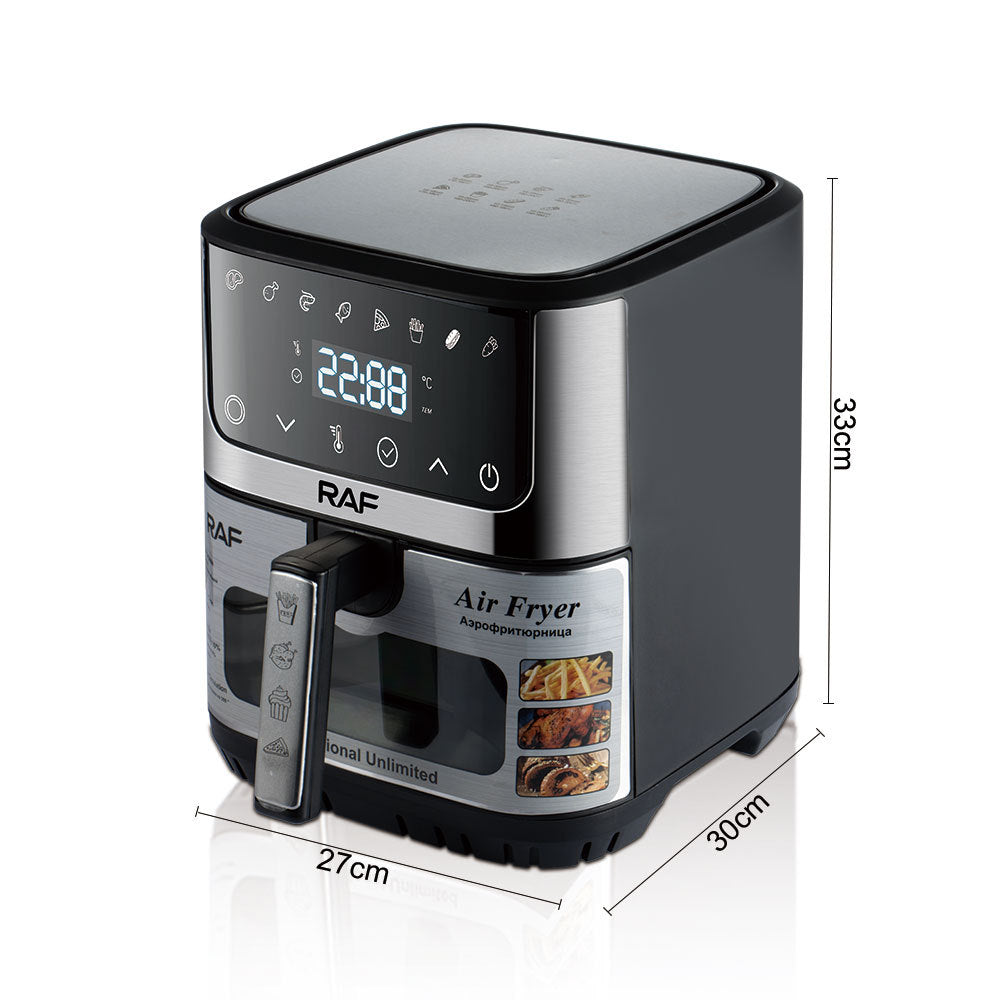 RAF European and American Regulations 6L Multifunctional Household Electric Fryer Air Fryer Visual Intelligent Touch Screen R5350