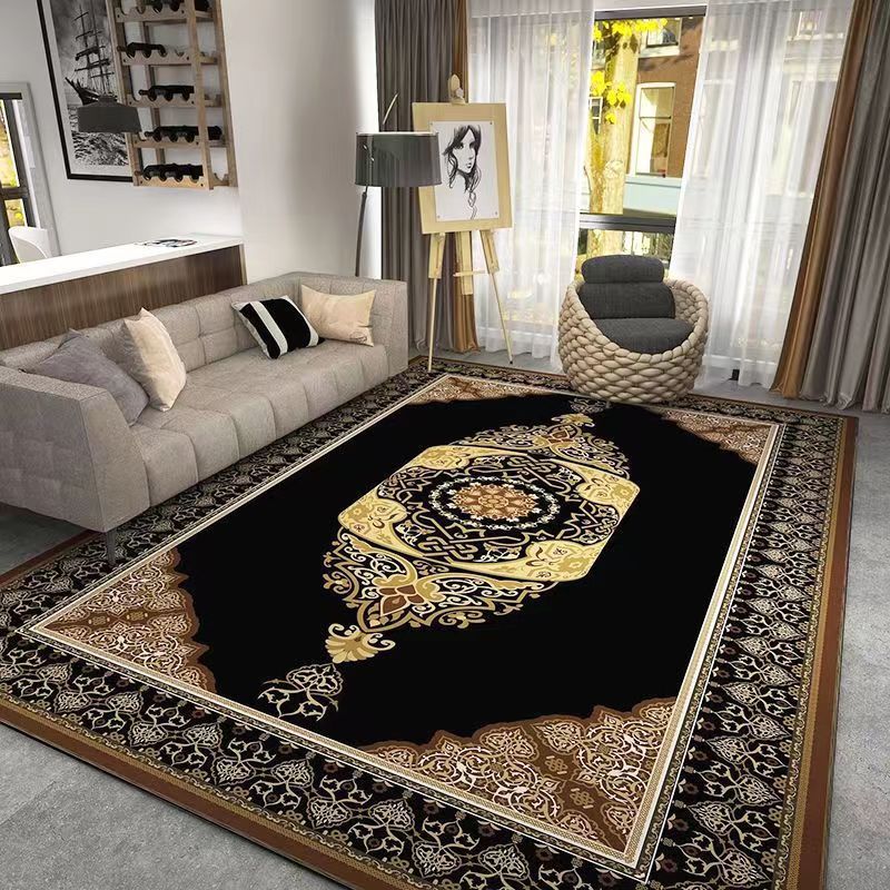 Bohemian Style Crystal Velvet Carpet Wear-Resistant and Dirt-Resistant Bedroom Non-Slip Bedside Rug Home Living Room Sofa Coffee Table Rug
