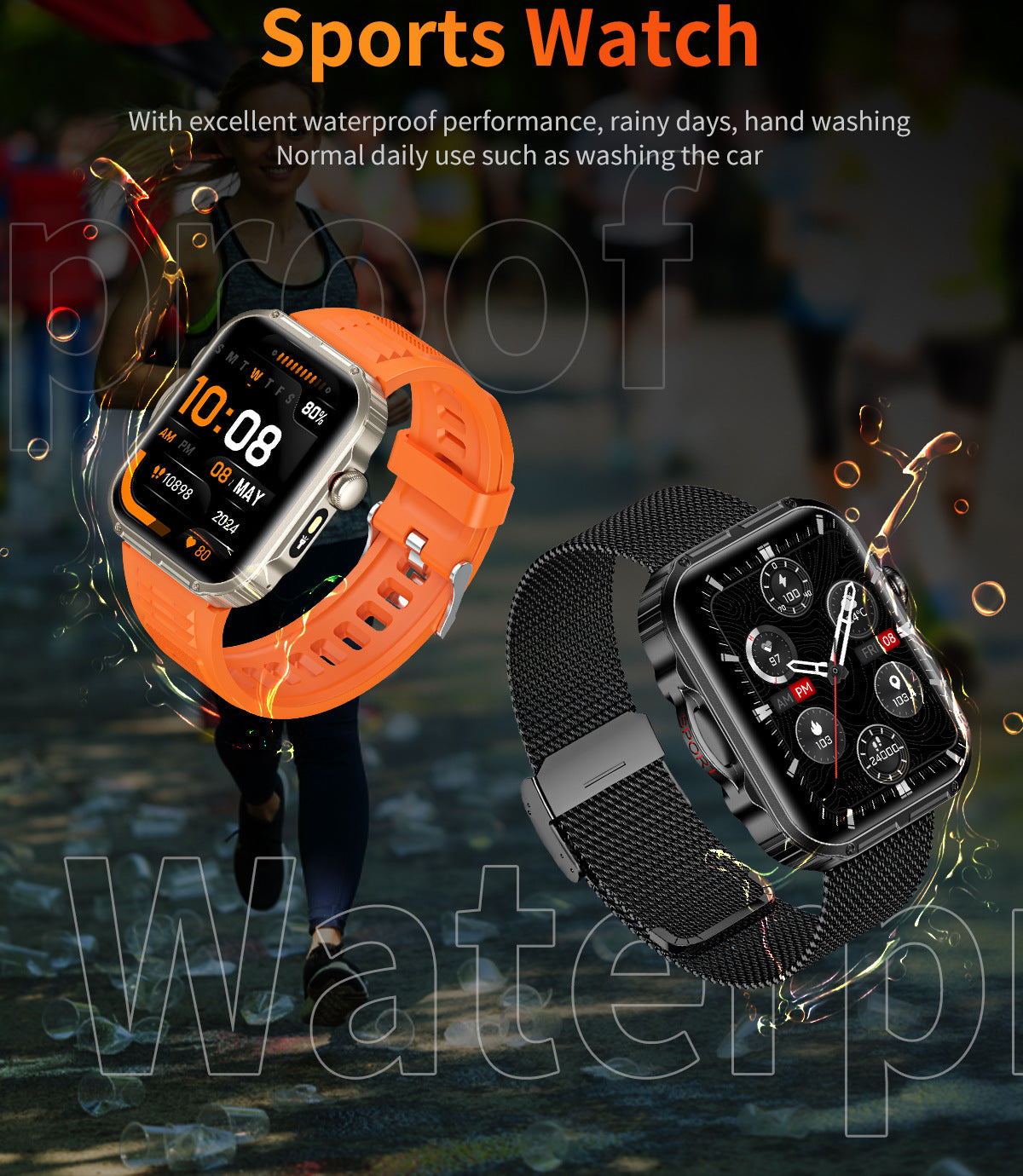 HDT11Ultra Smart Watch Bluetooth Call Music Healthy Sleep Flashlight Smart Bracelet